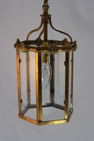 Brass Hall Lantern, original glazing