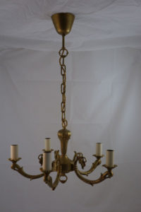 Flemish Brass Five Arm Ceiling Light