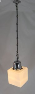 lit art deco ceiling light