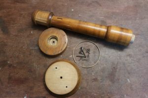 Wooden Lighthouse Table Lamp - during restoration