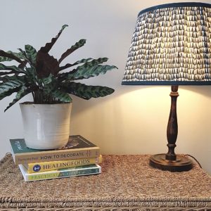 1940s simple turned oak lamp