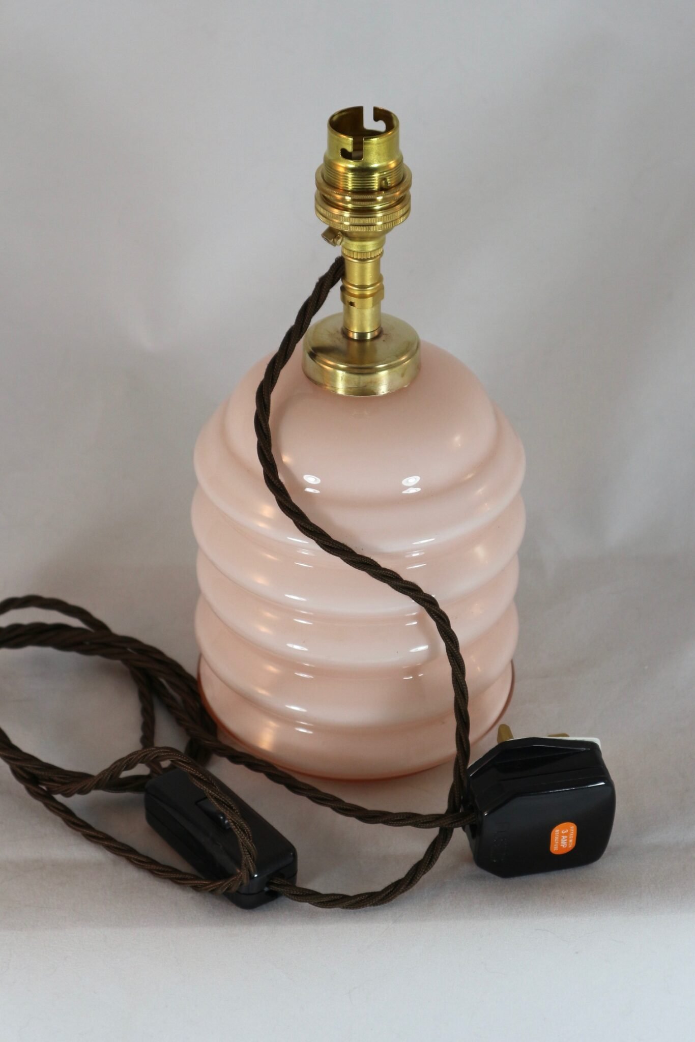 Pale Pink Glass Art Deco Bedside Lamp The Light House