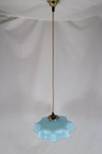 Pastel Blue Glass French Over Table Light