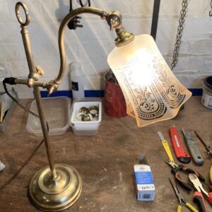 Brass Arm Swivel Lamp after restoration