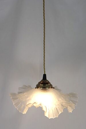 French Frilled Glass Ceiling Light