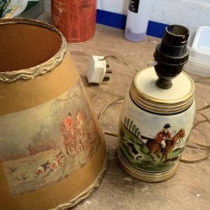Sylvan Pottery Table Lamp before restoration